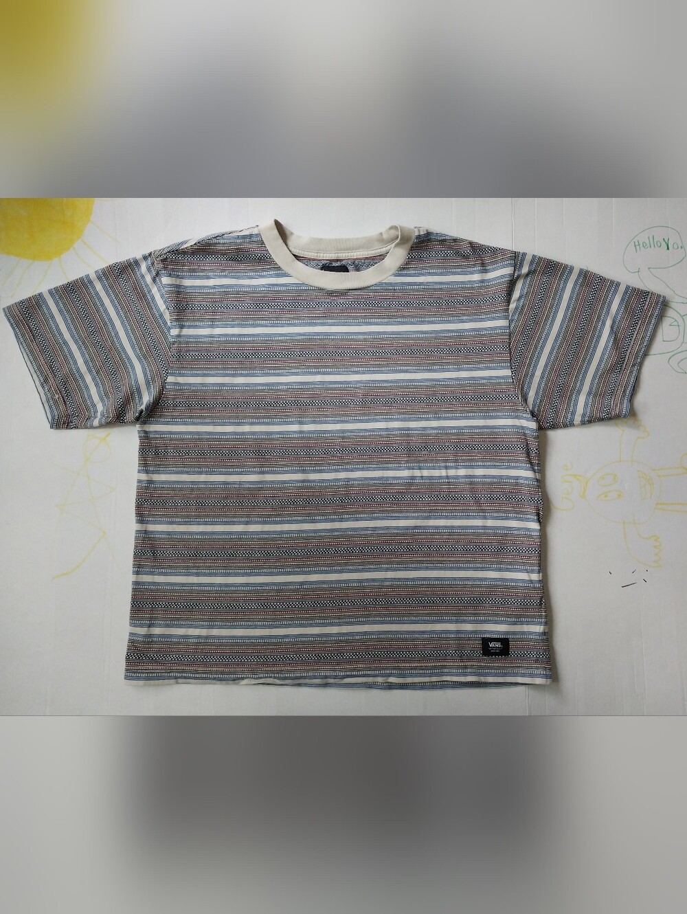 Vans Men’s Striped Crew Neck Tee Loose Fit